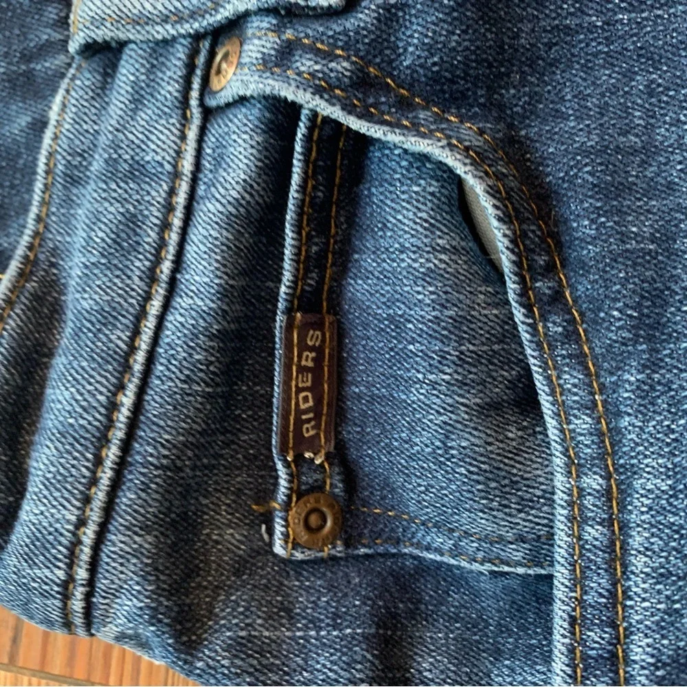 Riders Relaxed Jeans, Women’s Size 14 Petite, Blue Denim Relaxed Fit High Rise - Picture 5 of 13